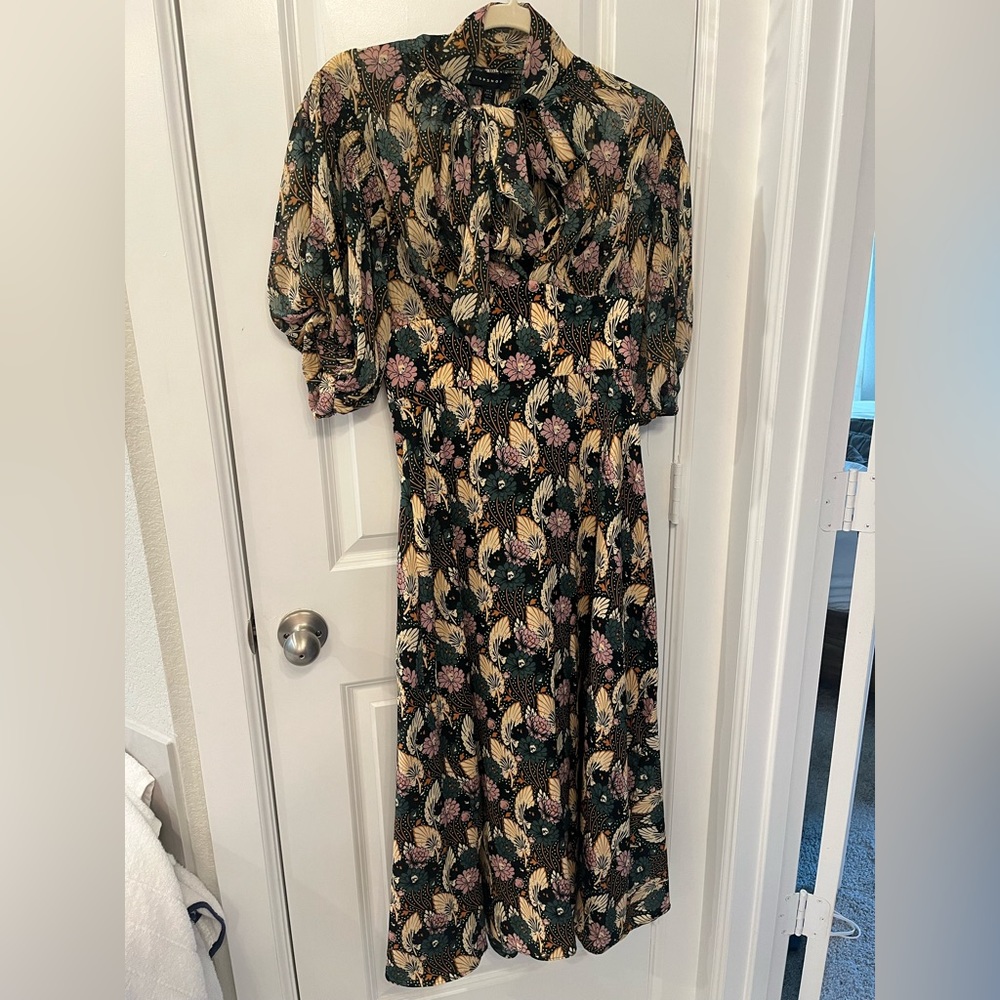 NWT Topshop floral A-line midi dress size 4